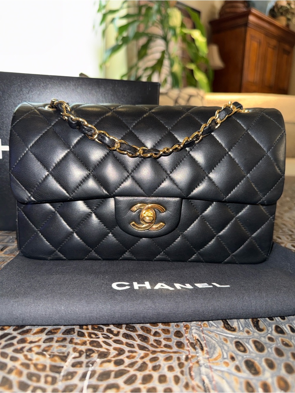 Chanel Vintage Black Quilted Lambskin Double Flap Bag S10 (2005-2006)
